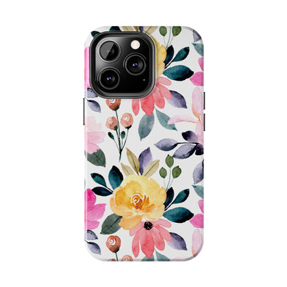 Blossoming Beauty – iPhone Series Case with Vibrant Watercolor Flowers