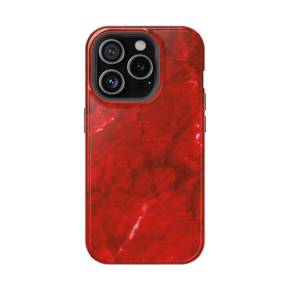 Bold Red Marble MagSafe iPhone Case – Luxe Design Meets Magnetic Precision