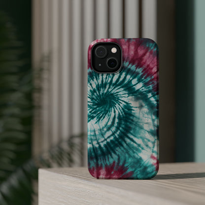 Teal and Pink Tie-Dye MagSafe Case – Stylish and Functional