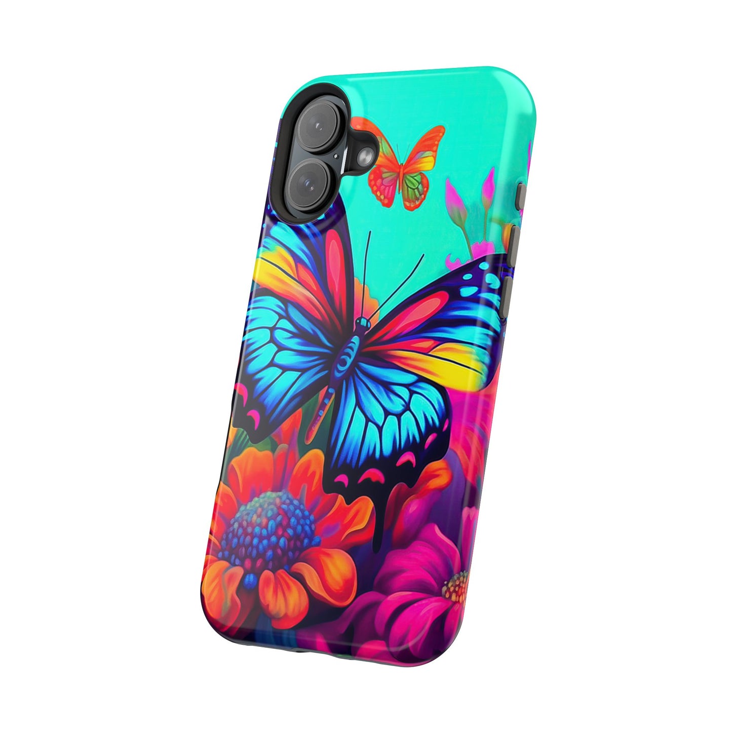 Vivid Butterfly & Floral Burst - MagSafe iPhone Case