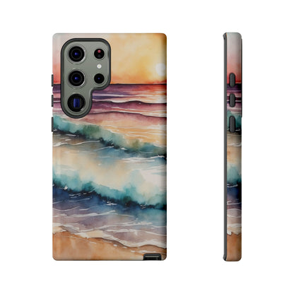 Sunset Waves Samsung Galaxy Case – Vibrant Watercolor Design