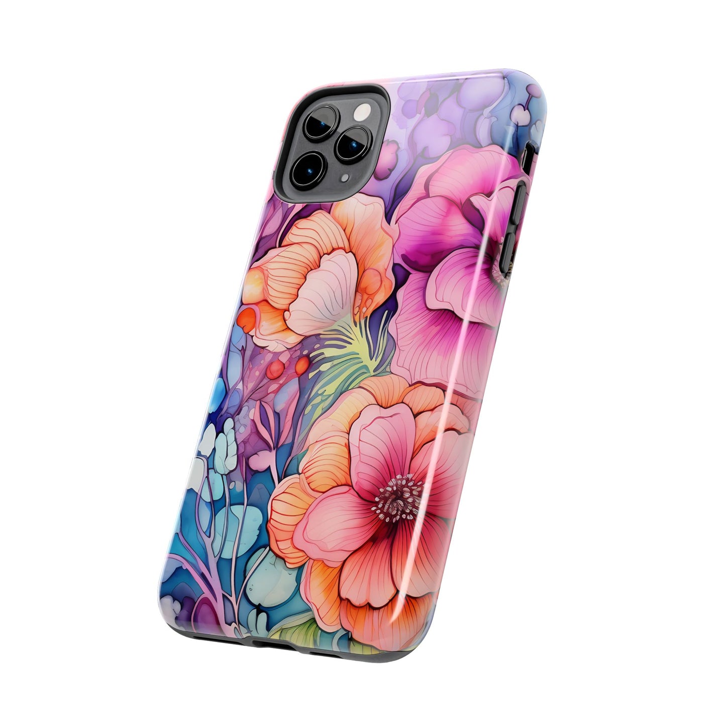 Bright Watercolor Floral Splash iPhone Series Case – Bold Artistic Design