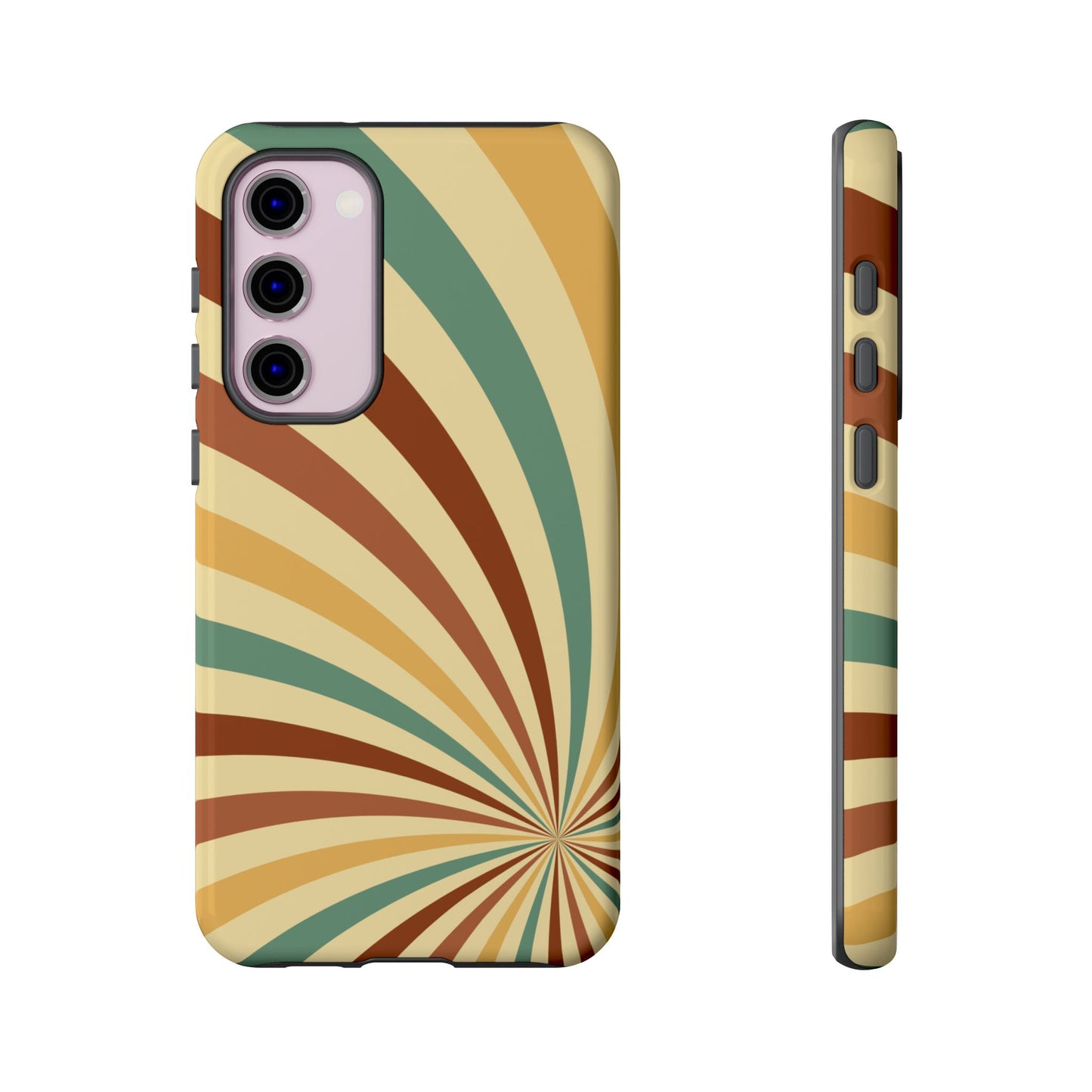 Earthy Retro Swirl Samsung Galaxy Case – Dual-Layer Protection with 70s-Inspired Earth Tones