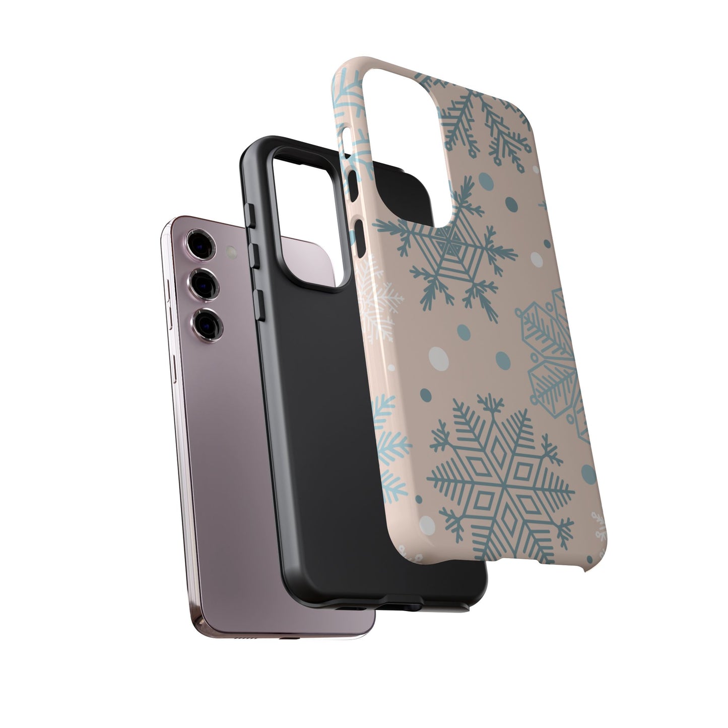 Winter Snowflakes Samsung Galaxy Case – Shockproof, Smooth Matte Finish, Dual-Layer Protection