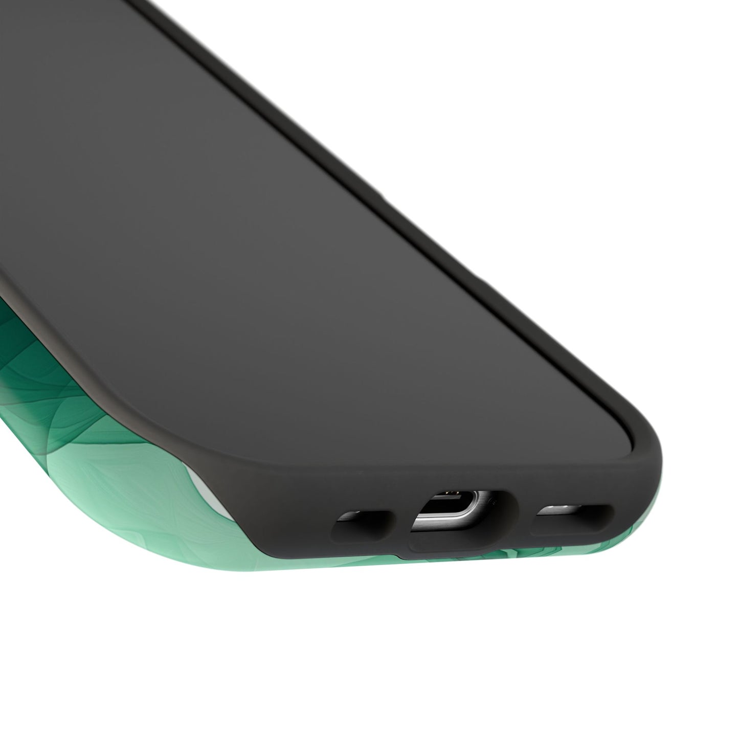 Translucent Flowing Green Fabric MagSafe iPhone Case – Elegant Fluid Design