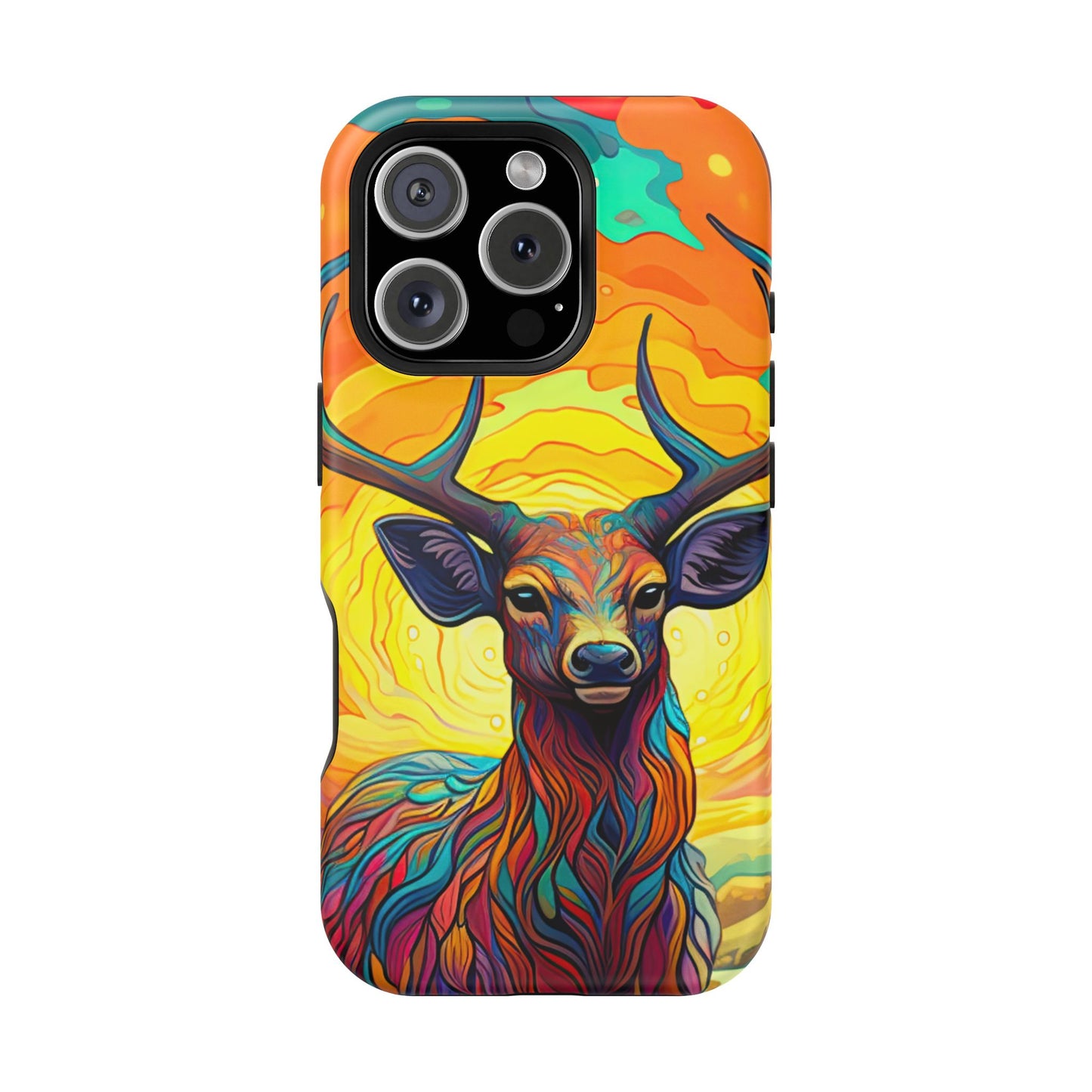 Vibrant Stag in Bloom – MagSafe iPhone Case