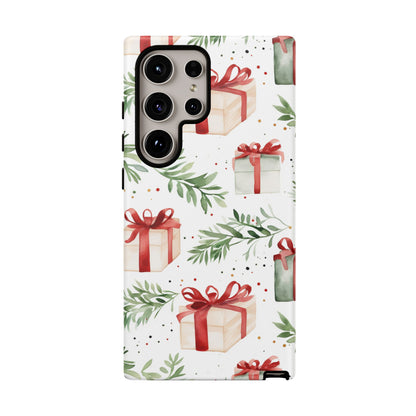 Watercolor Holiday Gifts & Greenery - Samsung Galaxy Series Case