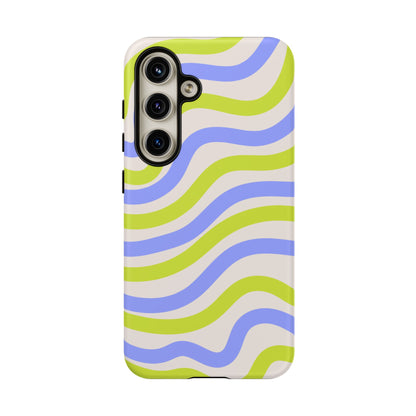 Neon Wave Samsung Galaxy Case – Bold Dual-Layer Protection with 70s-Inspired Vibe