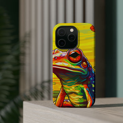 Vibrant Rainbow Frog Design – MagSafe iPhone Case