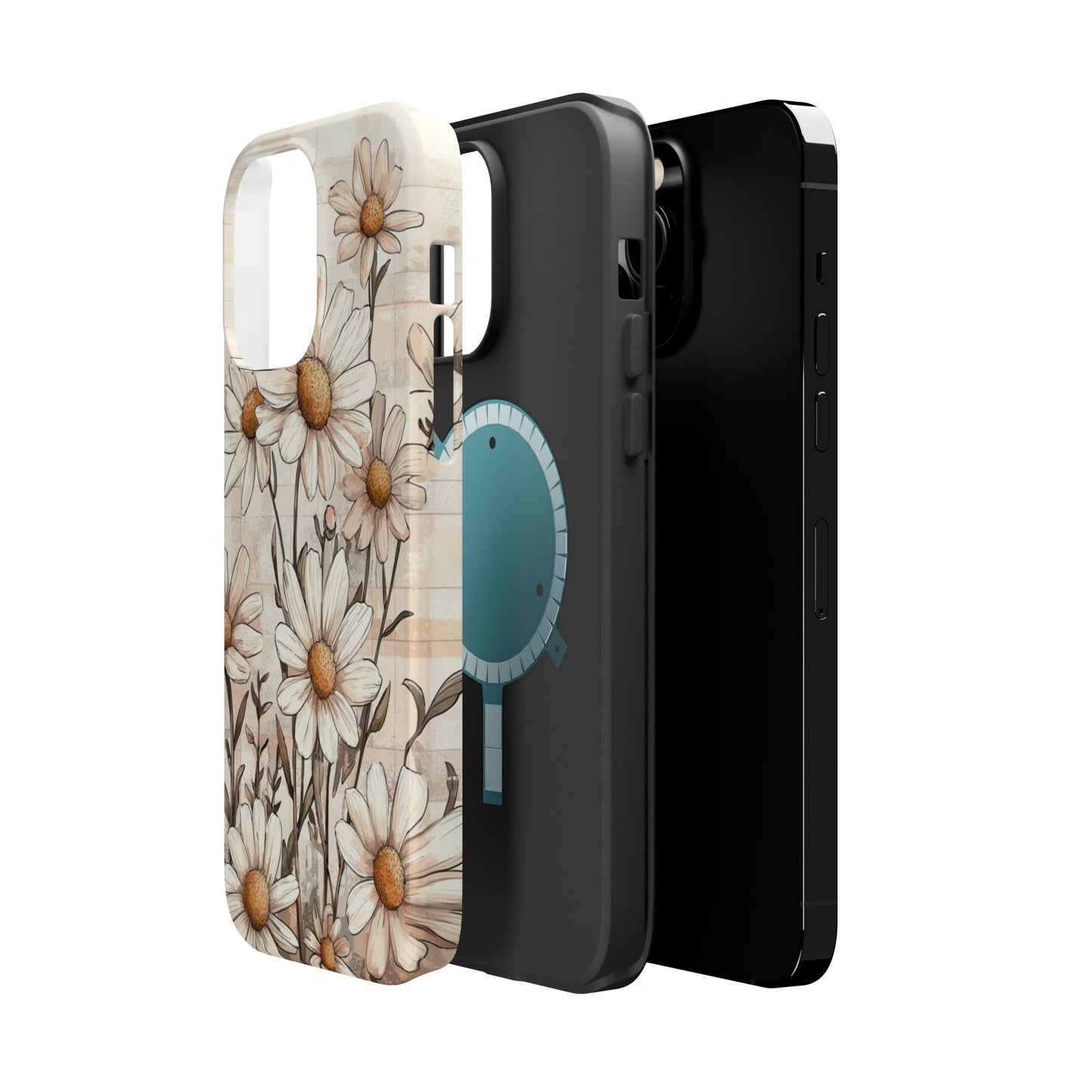 Pastel Daisy MagSafe iPhone Case - Elegant Floral Protective Cover