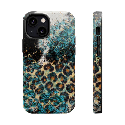 Turquoise Paisley Cowhide Leopard - MagSafe iPhone Series Case