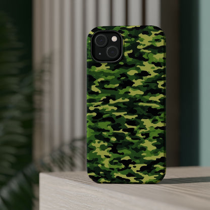 Green Woodland Camouflage – MagSafe iPhone Case, Slim and Shockproof