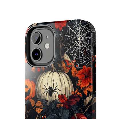 Hauntingly Elegant Halloween iPhone Case – Pumpkins, Spiders, and Autumn Leaves Design - BOGO Cases