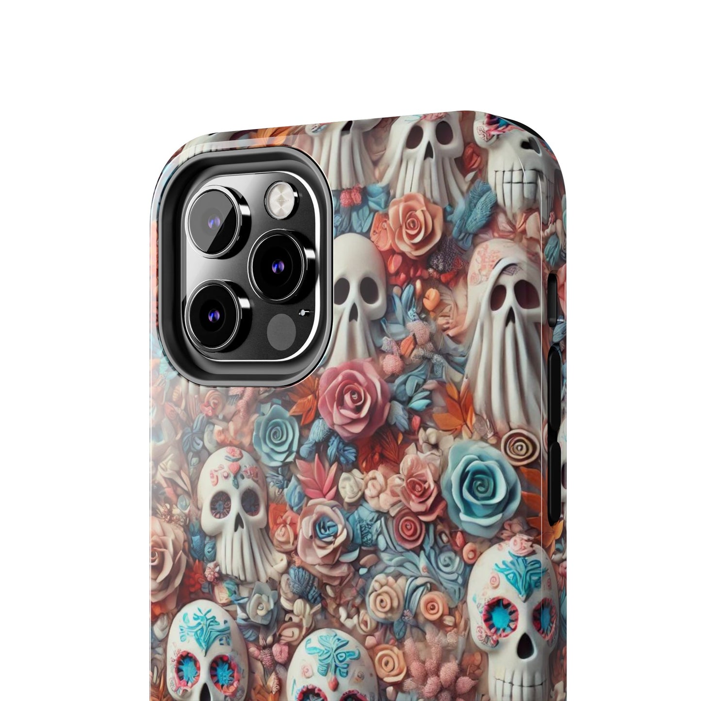 Day of the Dead Floral Skull iPhone Case - Colorful Protective Cover - Halloween Spooky Autumn Case