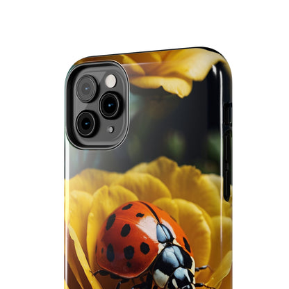 iPhone Case: Ladybug on Yellow Petals