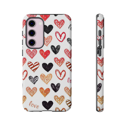 Samsung Galaxy Case: Hand-Drawn Hearts & Love