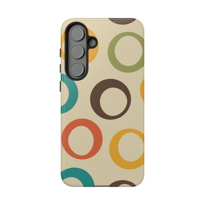 Retro Colorful Rings Samsung Galaxy Case – Shockproof, Matte Finish, Dual-Layer Protection