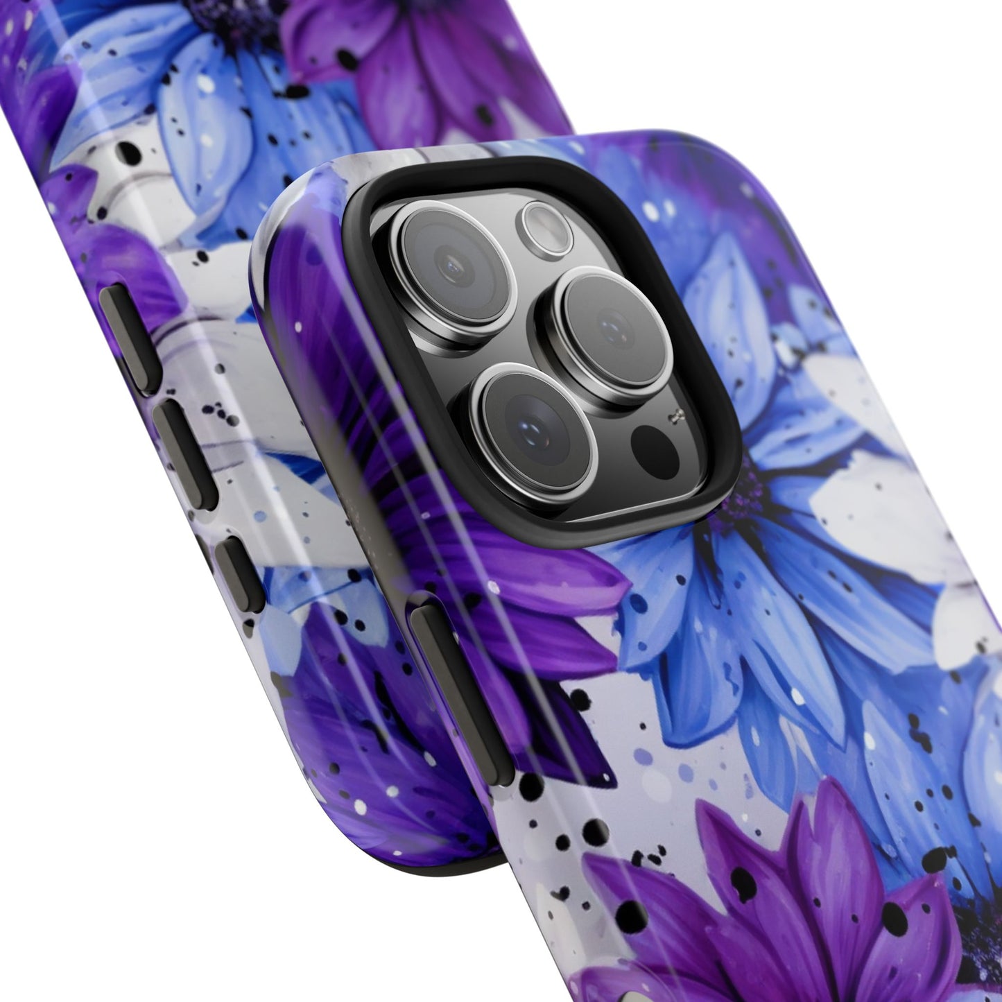 Vibrant Purple & Blue Floral Splash - iPhone Series Case