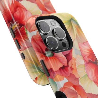 Gumamela Blush Pink Watercolor Floral – MagSafe Compatible iPhone Case