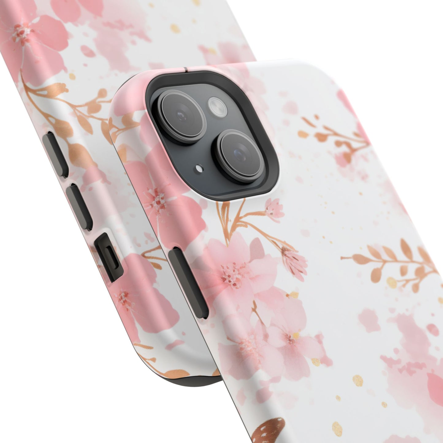 Soft Pink Cherry Blossom MagSafe Case – Floral Elegance with Wireless Charging