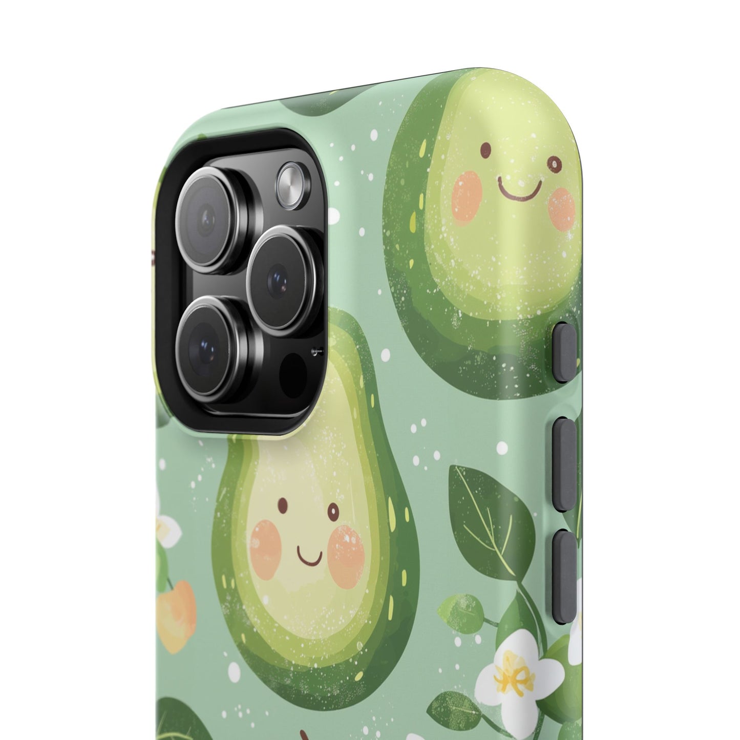 Smiling Avocados Tough MagSafe iPhone Case – Cute Avocado Design, Dual-Layer Protection