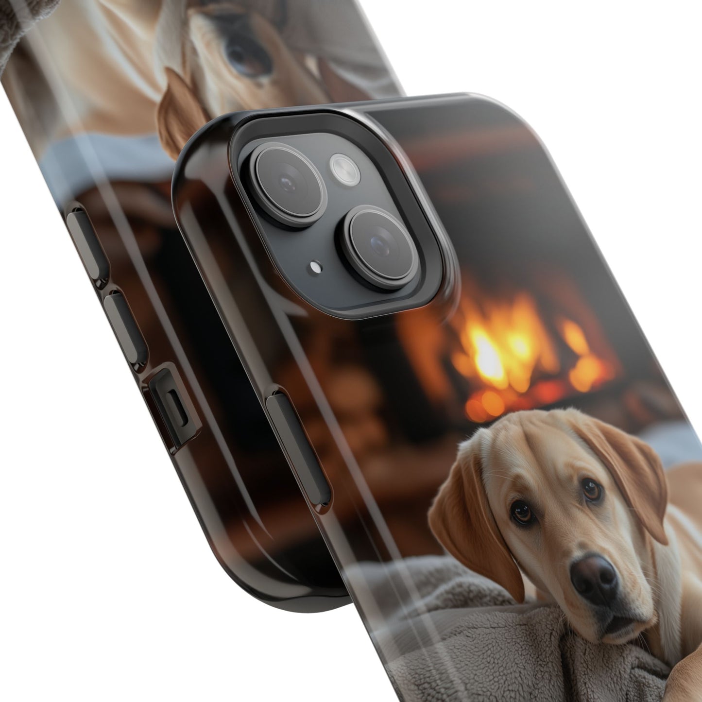 Cozy Golden Retriever by the Fireplace - MagSafe Case