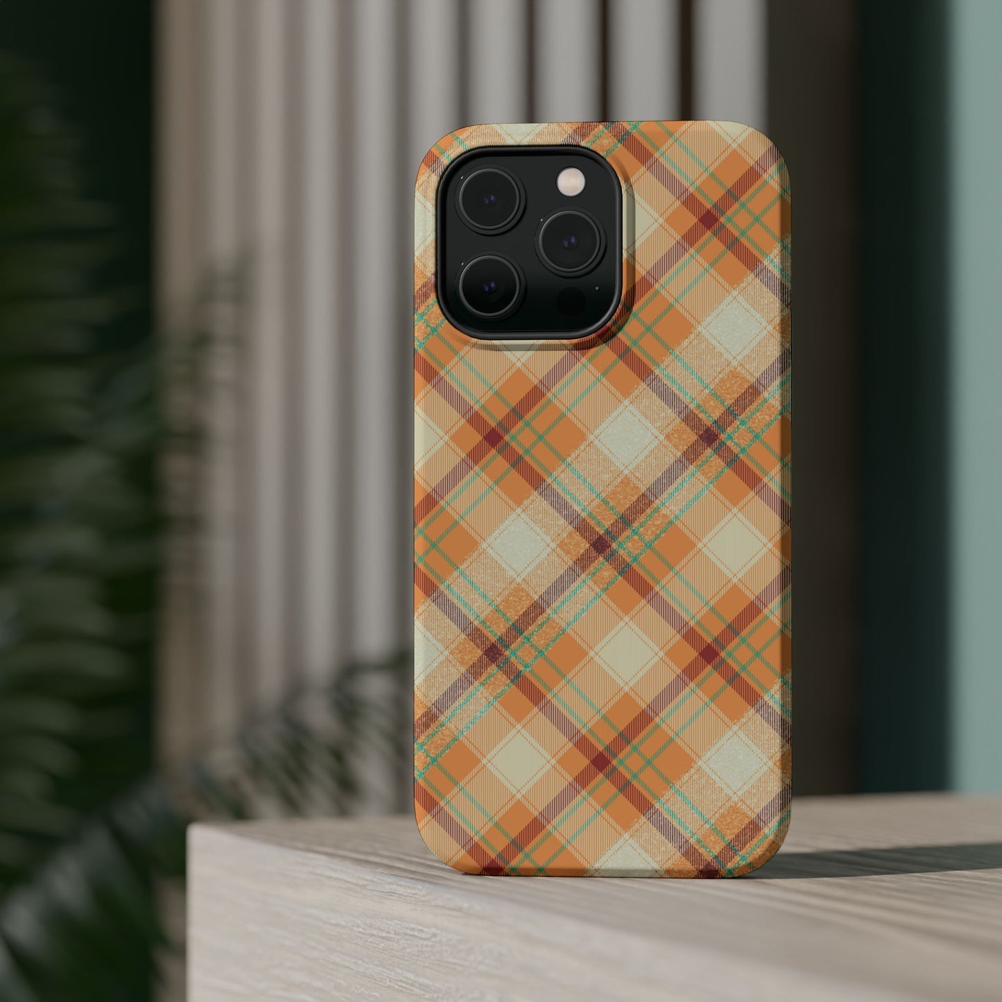 MagSafe Case - Warm Autumn Plaid Design