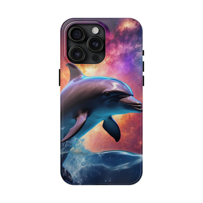 Cosmic Dolphin Galaxy Art - iPhone Case