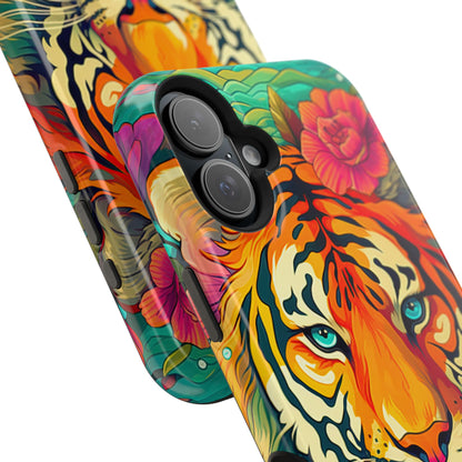 Fierce Rainbow Tiger Art - MagSafe iPhone Case