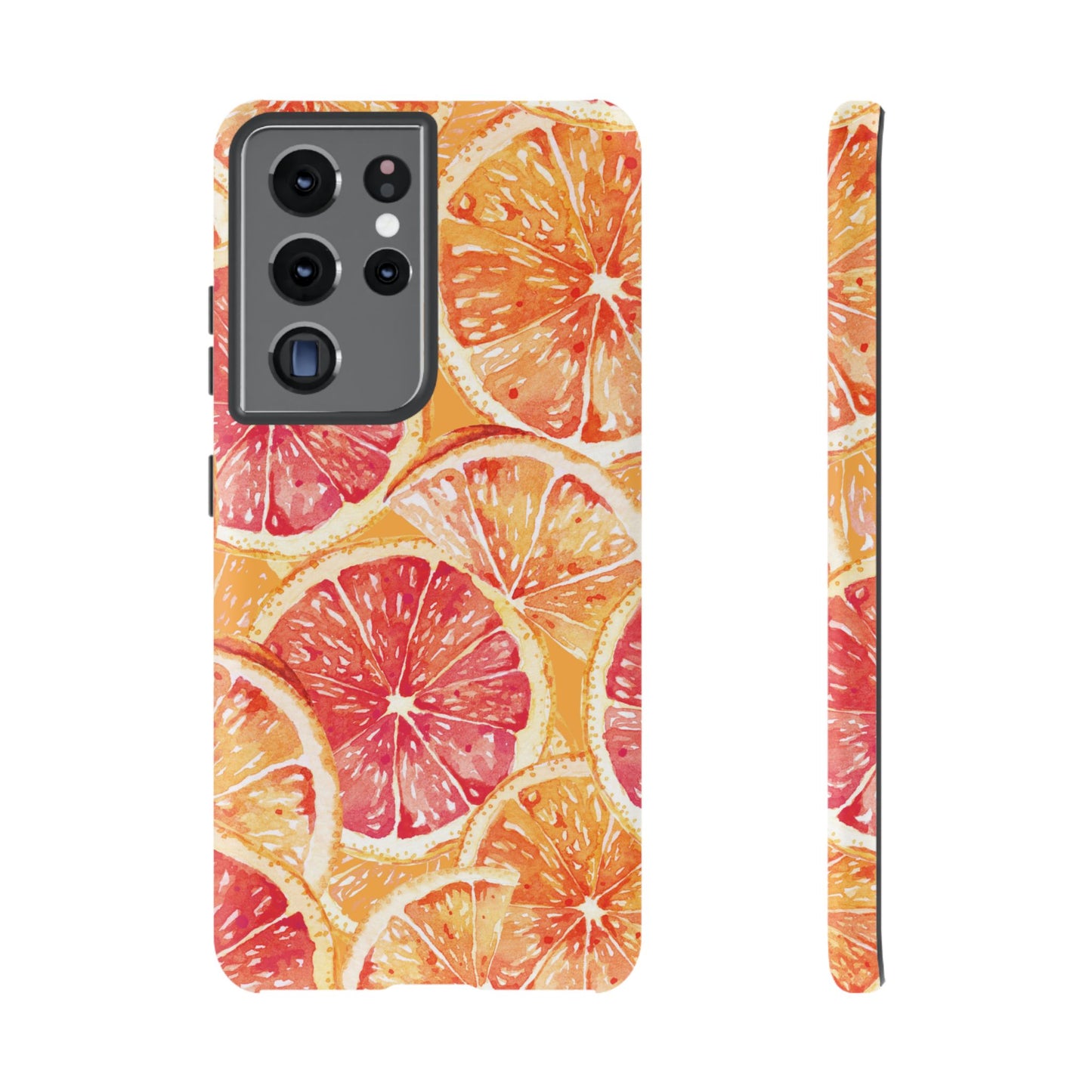 Watercolor Citrus Splash Tough Samsung Galaxy Case – Vibrant Fruit Print, Shock - Resistant Design - BOGO Cases