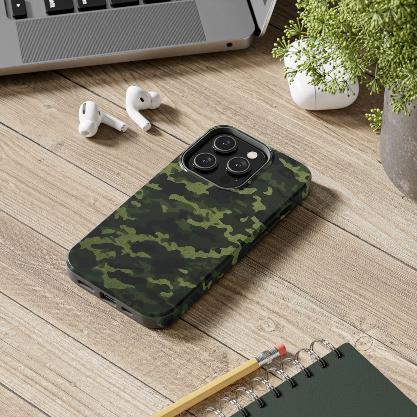 Dark Green Camouflage – iPhone Case, Rugged and Slim Design