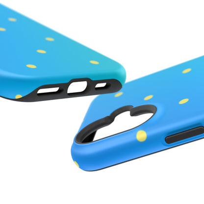 Blue Ocean Gradient Polka Dots MagSafe iPhone Case – Shockproof, Smooth Matte Finish, Dual-Layer Design