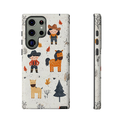 Cowboy Adventures Tough Samsung Galaxy Case – Cute Western Theme, Dual - Layer Protection - BOGO Cases