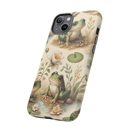 Cute Frogs Phone Case - Pond Pals Frolic - Charming Frog Lily Pad Phone Case for iPhone, Google & Samsung! Great Gift For Any Frog Lover!