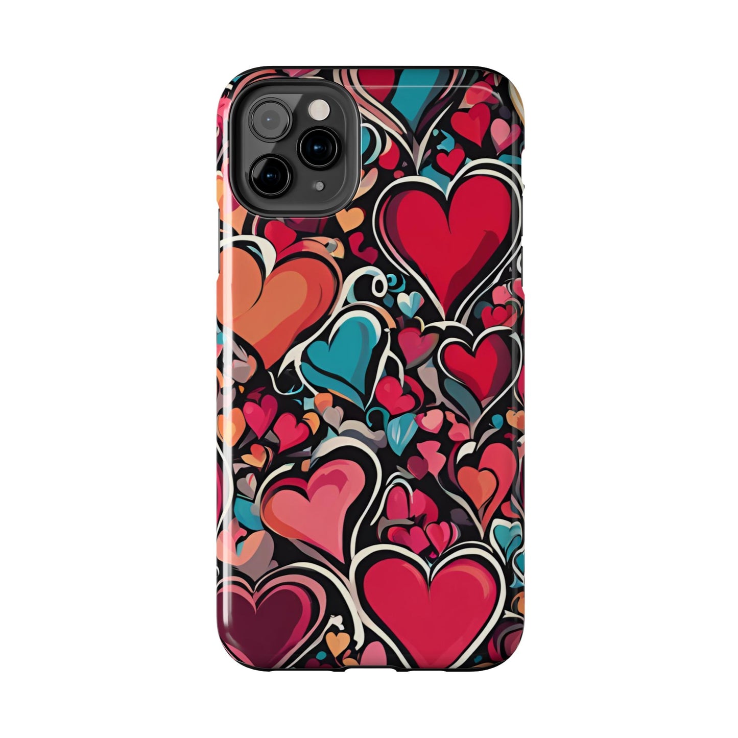 Vibrant Multicolor Heart Art – iPhone Case