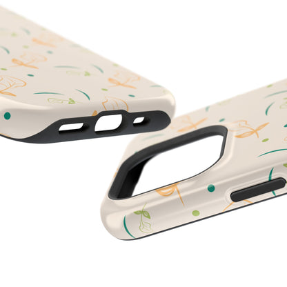 Soft Pastel Abstract Floral Tough MagSafe iPhone Case – Playful Minimalist Design with Dual-Layer Protection