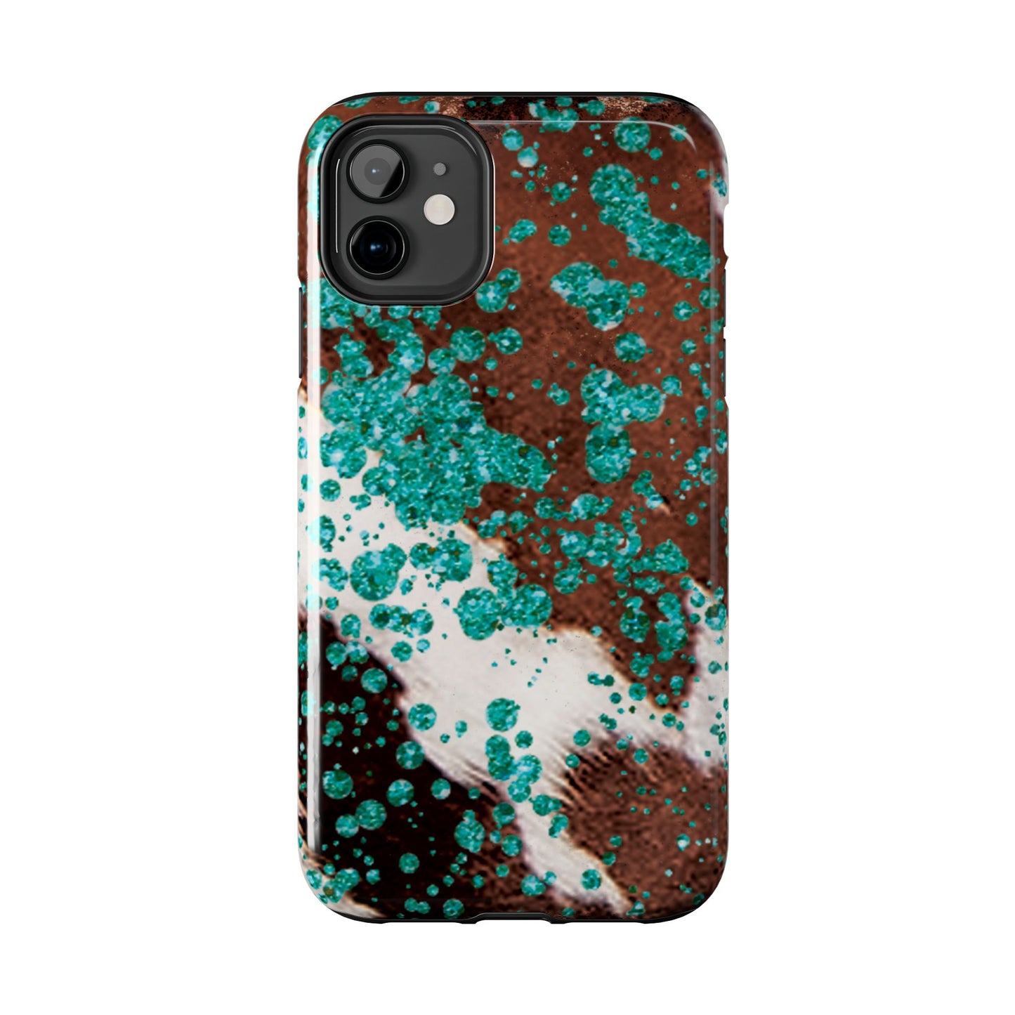 Teal Glitter Cowhide - iPhone Series Case