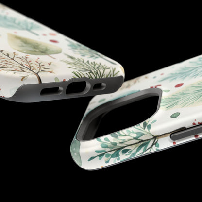 Watercolor Winter Trees MagSafe iPhone Case – Nature-Inspired, Holiday Theme Protective Cover