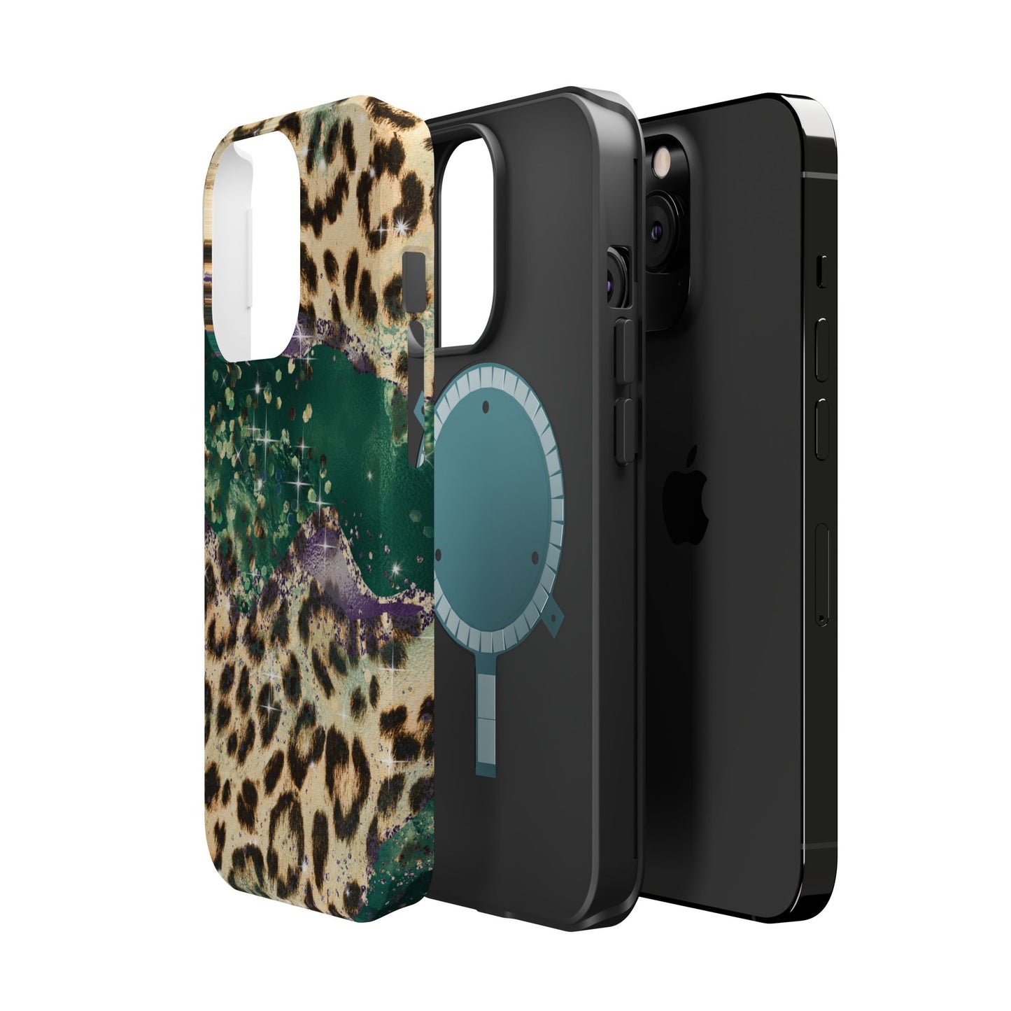 Emerald Glitter Leopard Print - MagSafe iPhone Series Case