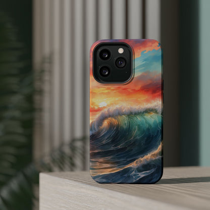 Ocean Wave Sunset MagSafe iPhone Case – Coastal Vibes Design