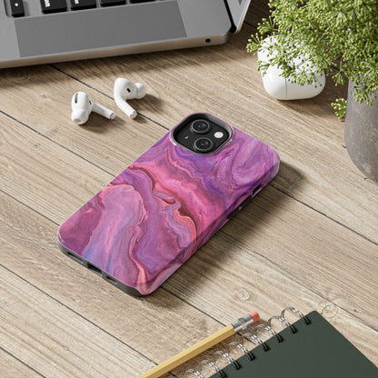 Lavender Dreamscape – iPhone Case with Pink & Purple Marble Swirl