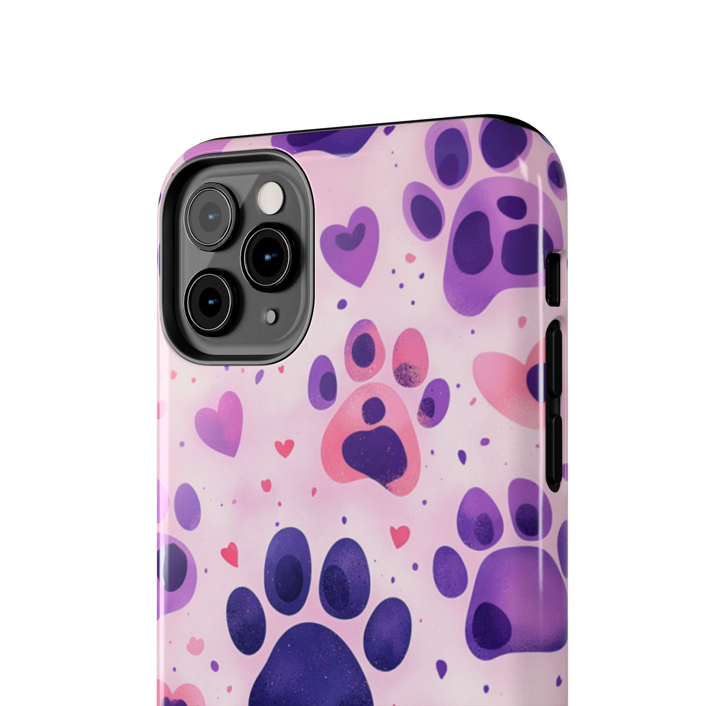 Purple Paw Print iPhone Case - Playful Pet Lover’s Protective Cover