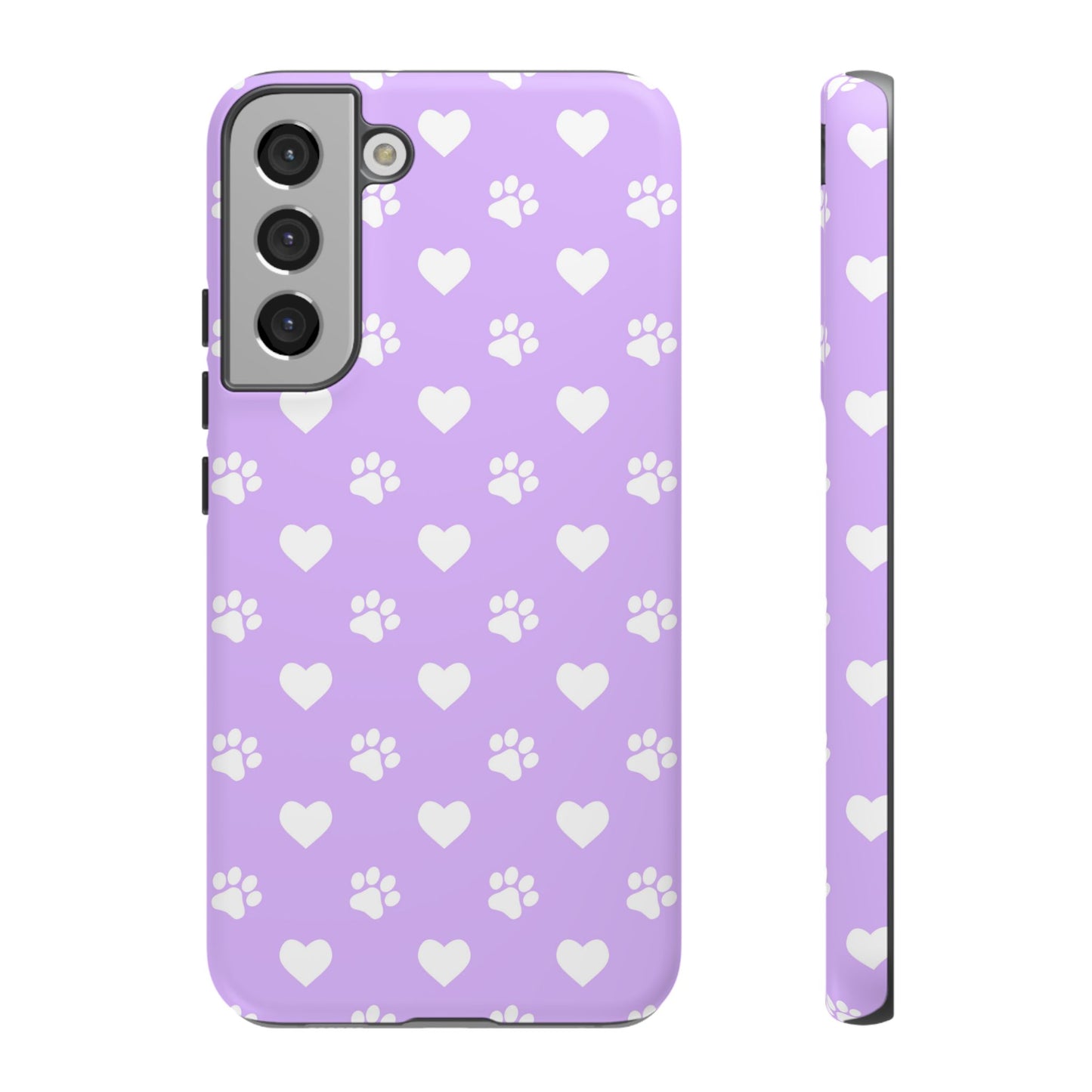 Lilac Paw Prints & Hearts – Samsung Galaxy Case