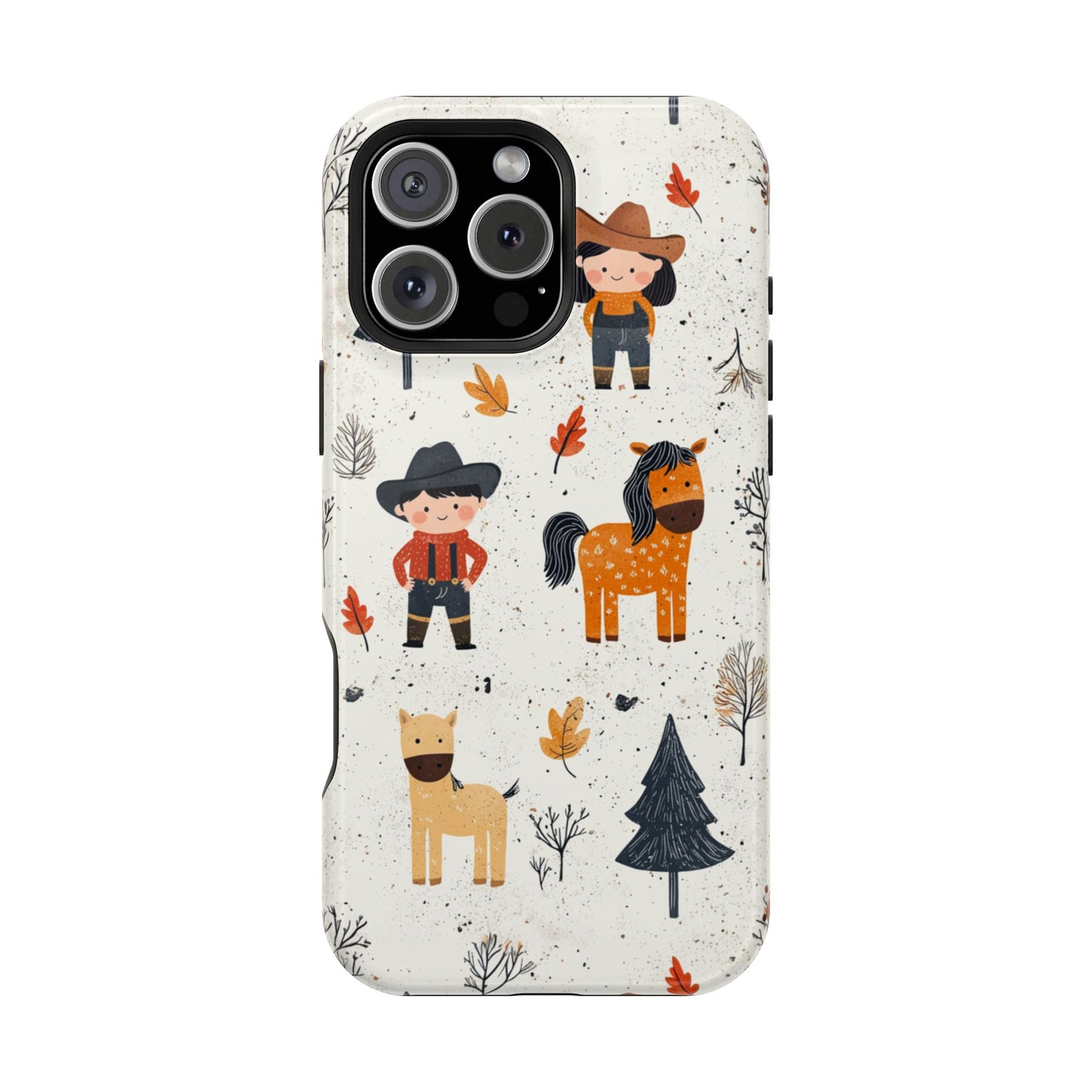 Cowboy Adventures Tough MagSafe iPhone Case – Cute Western Theme, Dual-Layer Protection