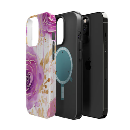 Radiant Purple & Gold Floral - MagSafe iPhone Series Case