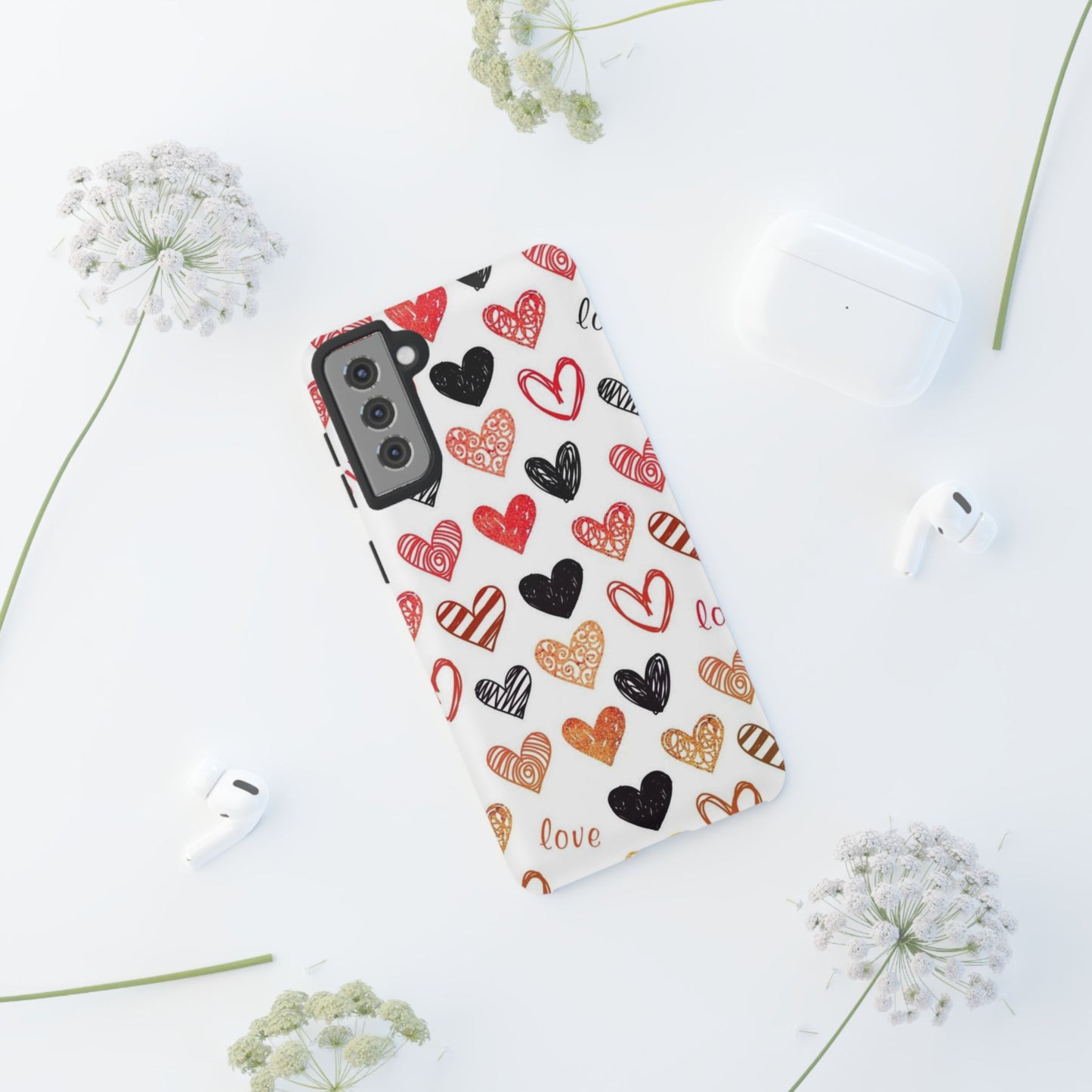 Samsung Galaxy Case: Hand-Drawn Hearts & Love