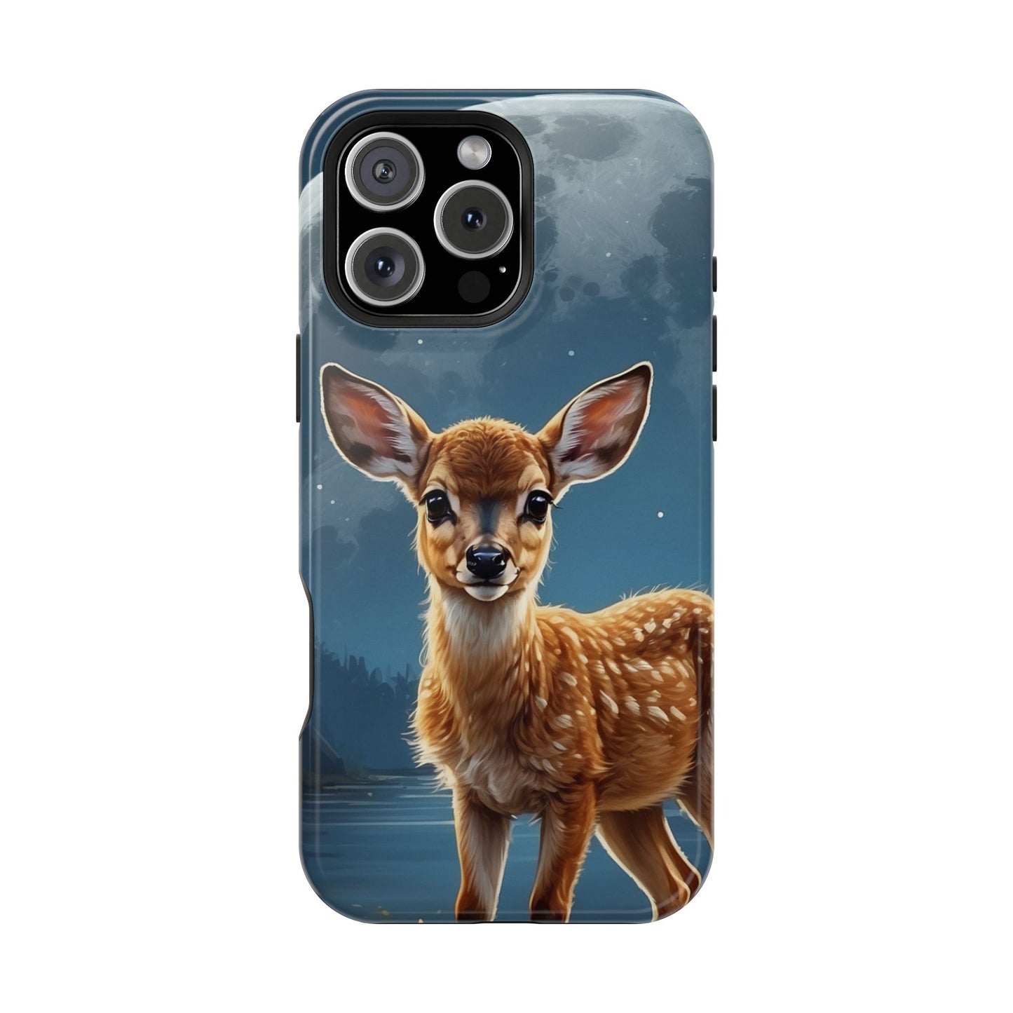 MagSafe-Compatible iPhone Case – Enchanted Fawn Under the Moonlit Sky