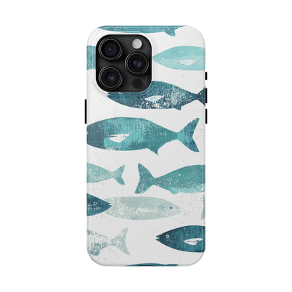 Vintage Blue Fish Print - iPhone Series Case