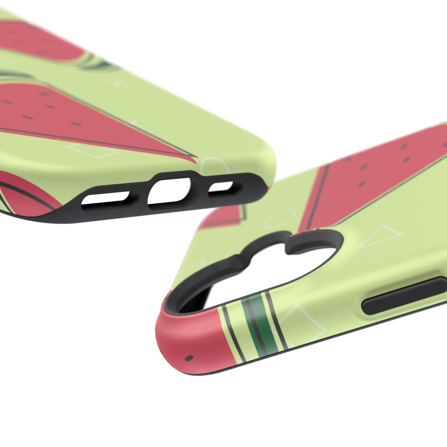 Watermelon Slice MagSafe iPhone Case – Fresh & Fun Design with Retro Geometric Pattern