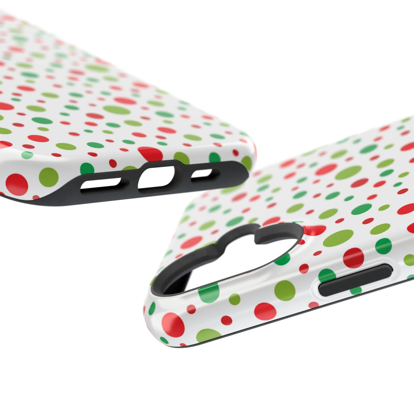 Red & Green Christmas Polka Dots – MagSafe iPhone Case